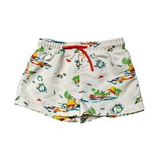 Zara Island Print Swim Shorts Size 3/4
